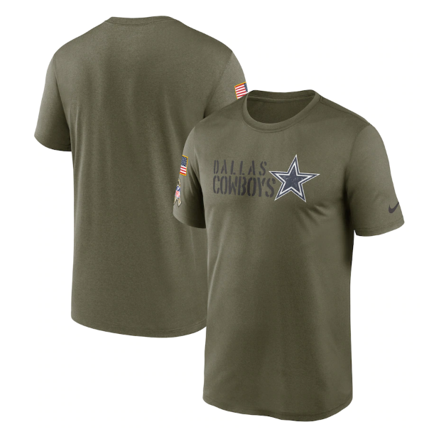 Men's Dallas Cowboys Olive 2022 Salute to Service Legend Team T-Shirt